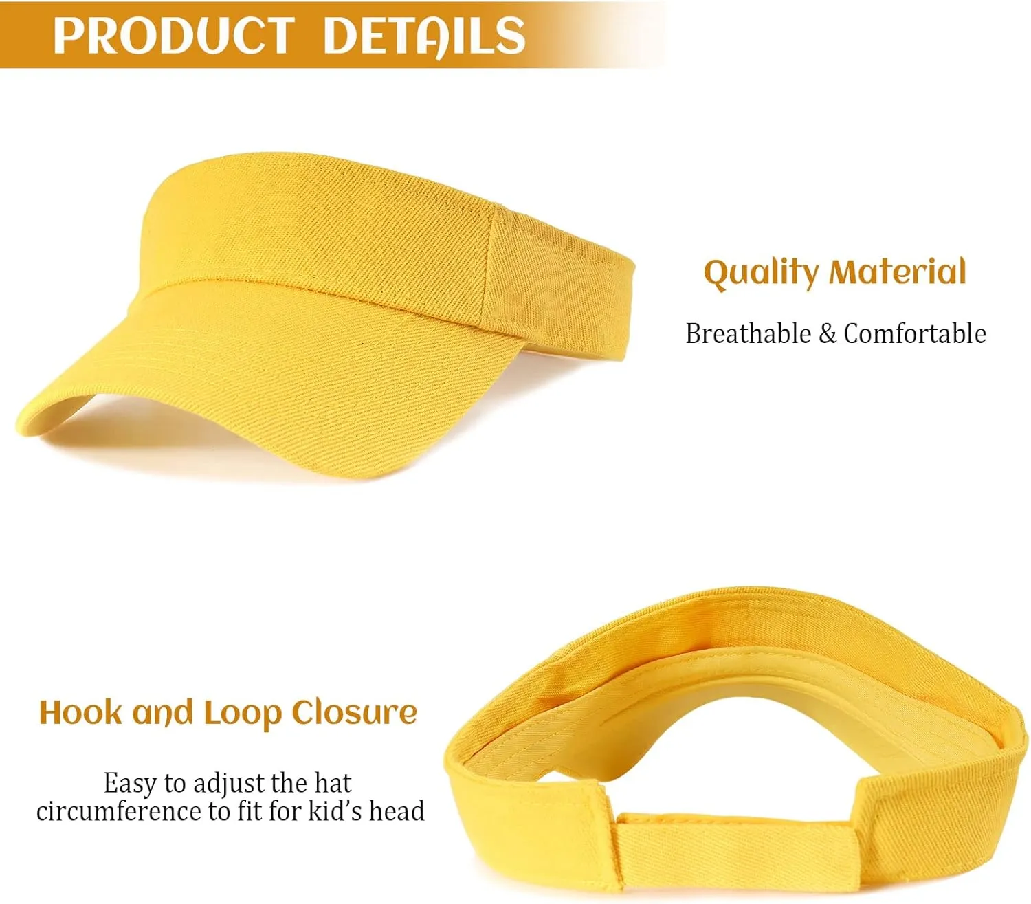 Ultrafun 9Pack Kids Sun Visor Hat UV Protection Sports Tennis Beach Summer Visor Hats for Boys Girls Aged 5 to 12 Years
