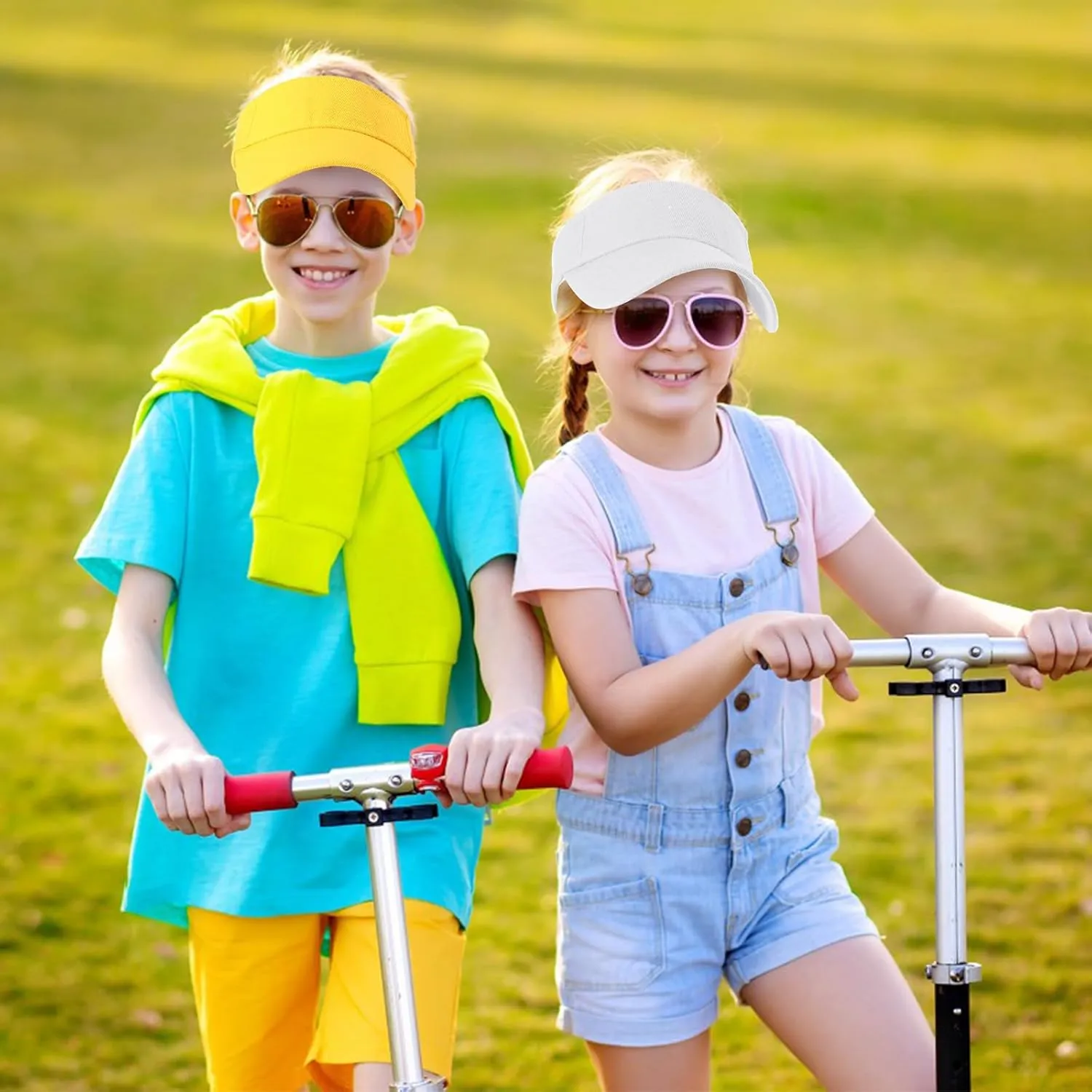 Ultrafun 9Pack Kids Sun Visor Hat UV Protection Sports Tennis Beach Summer Visor Hats for Boys Girls Aged 5 to 12 Years