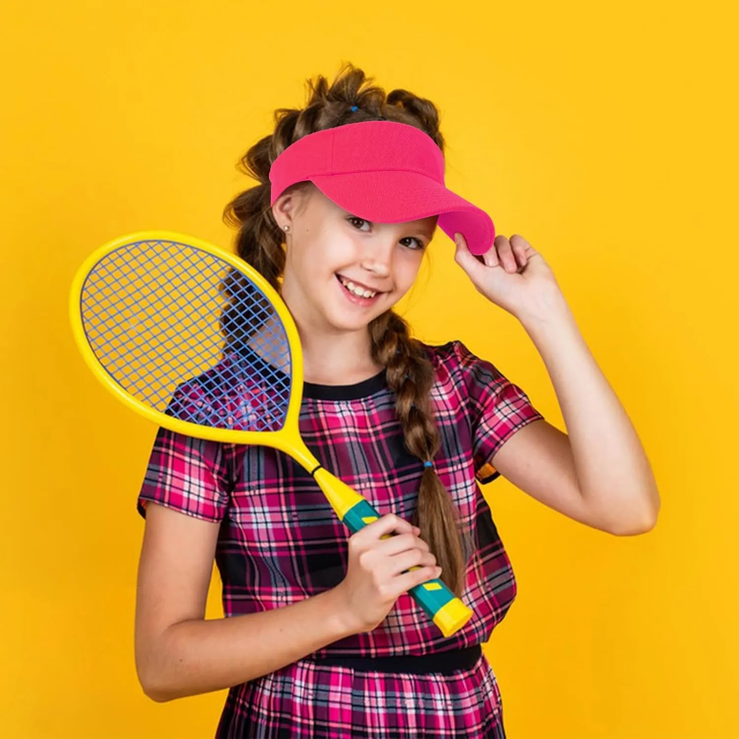 Ultrafun 9Pack Kids Sun Visor Hat UV Protection Sports Tennis Beach Summer Visor Hats for Boys Girls Aged 5 to 12 Years