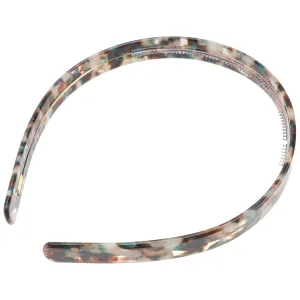 Uonlytech 1Pc Acetate Tortoise Shell Headband, Shower Thin Headband, Non- slip Leopard- Print Cellulose Headband with Teeth, Headband Hair accessories, for Girl & Women (Marble green)