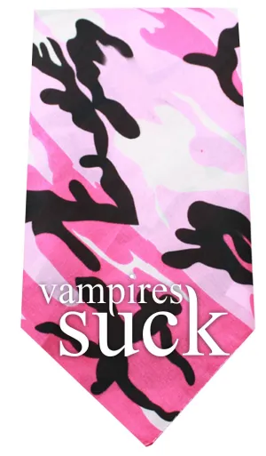 Vampires Suck Screen Print Bandana Pink Camo