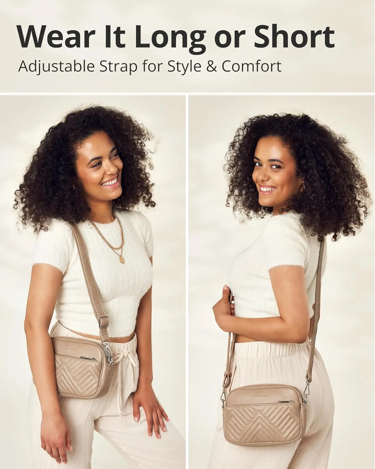 Vantamo Crossbody Bags For Women with Adjustable Strap, Premium PU Leather Purses for Women, Anti-Pickpocket Clip & Gift Box