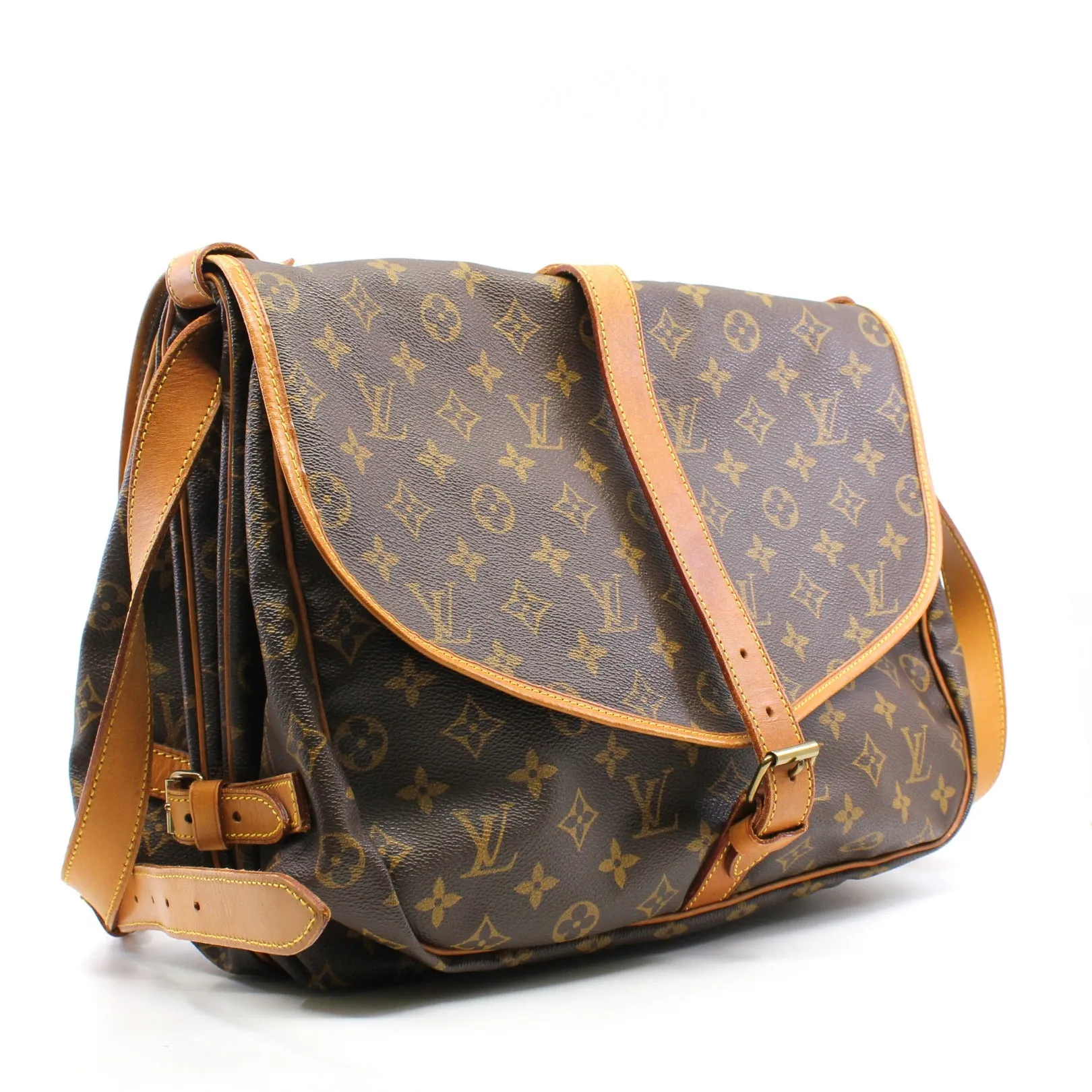 vintage double side flap monogram ghw
