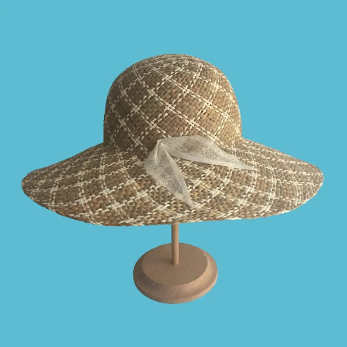 Wide brim straw sun hat for women Summer beach Headwear