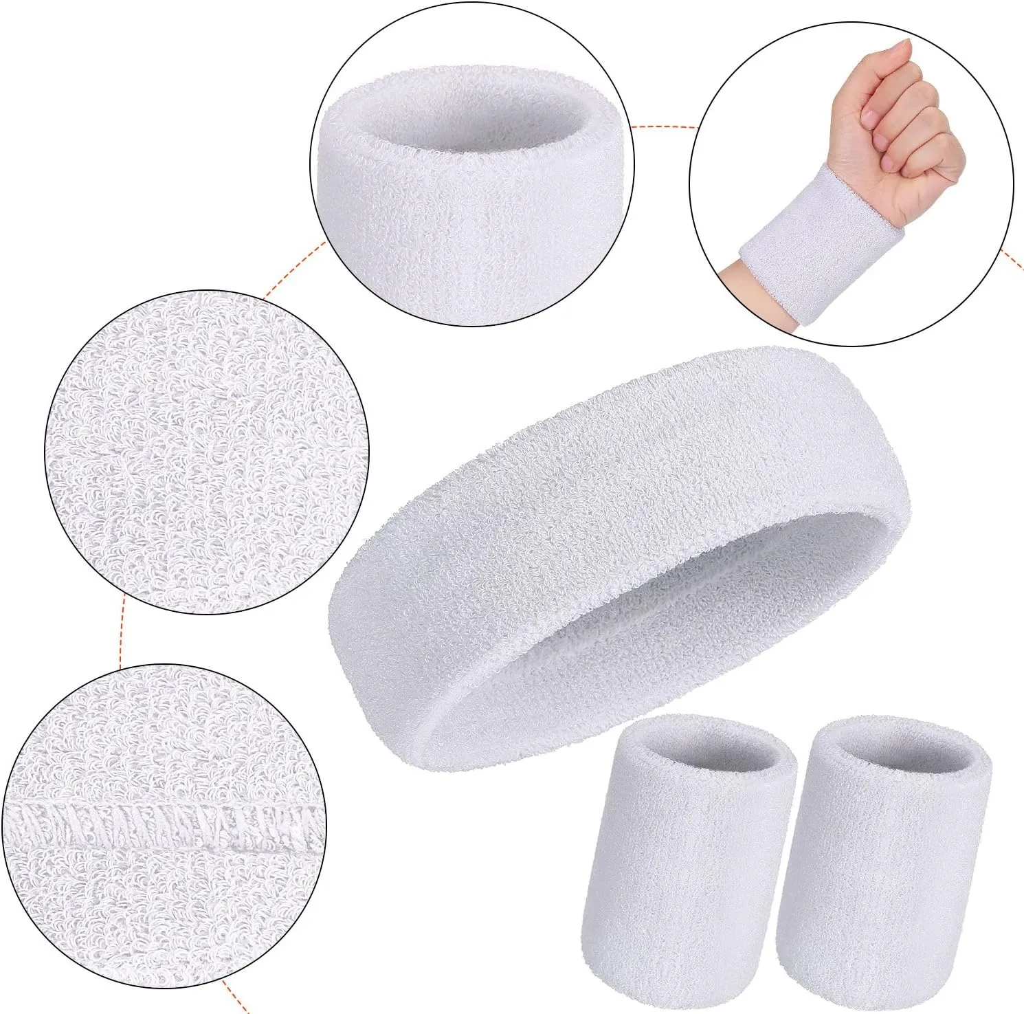 WILLBOND 3 Pcs Sweatbands Set 80s 90s Neon Sports Headband Tennis Striped Sweat Band Sports Competitions Games for Men Women Party Supplies
