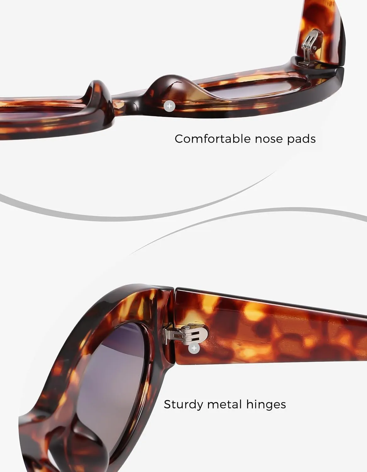 Women Polarized Oval Sunglasses UV400 Protection Retro Trendy Fashion Shades for Driving & Outdoor Wear
